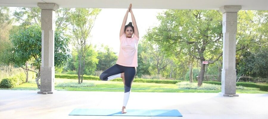 Vrikshasana tree pose inline