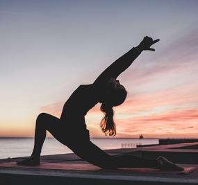 Yoga - difficult yoga pose across water