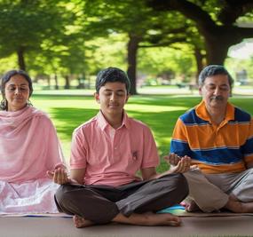 Yoga - Meditating with family