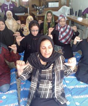 Afghani women doing Bhastrika