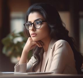 stressed woman in office