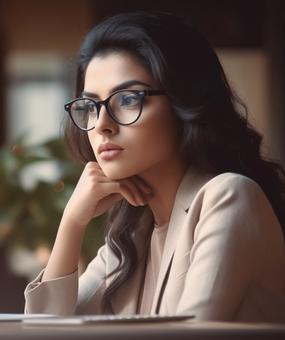 stressed woman in office