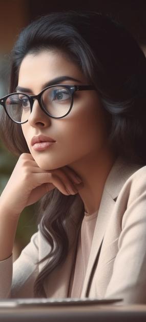 stressed woman in office