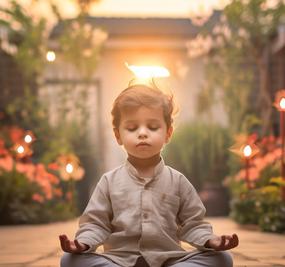 Meditating kid