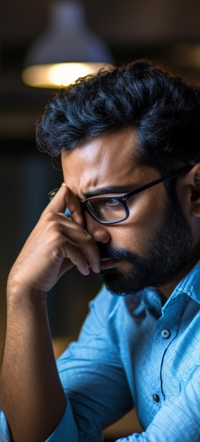 stressed man in office