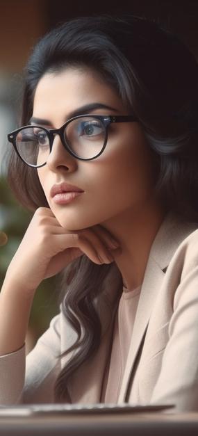 stressed woman in office